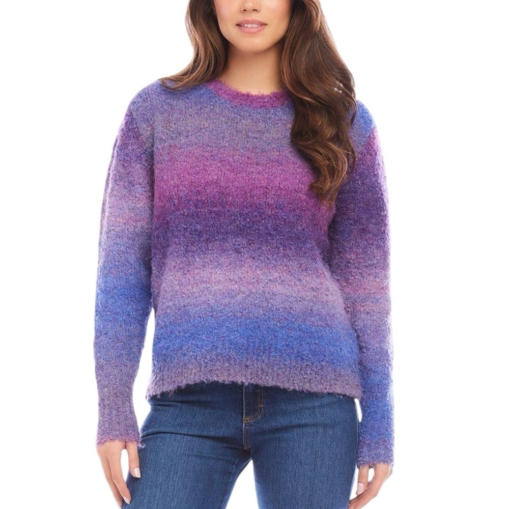 🌻NEW w/tags Elan Blue Space Colorful Ombre Sweater Size Medium
